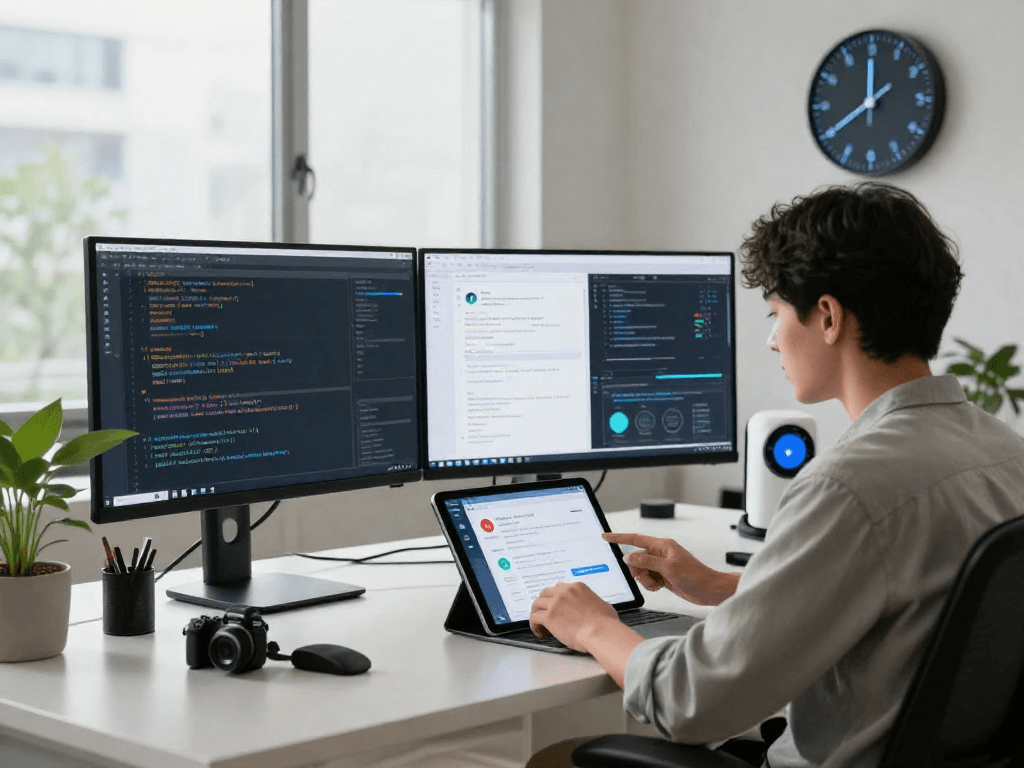 Engaging with juicy ai chat technology in a modern workspace