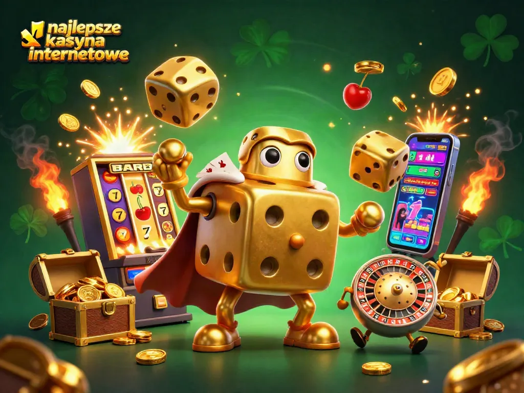Experience the thrill at najlepsze kasyna internetowe with this vibrant casino-themed digital illustration.