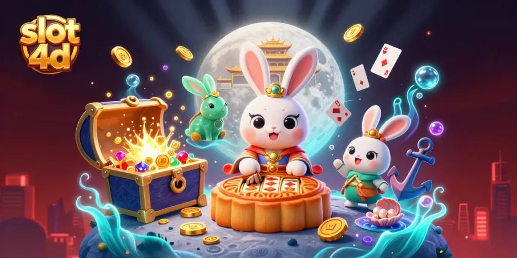 Rasakan keseruan slot 4d dengan simbol permainan yang memukau dan suasana ceria dalam ilustrasi 3D