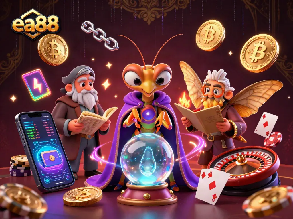 Experience the thrilling dynamics of live casino gaming with ea88 through a vibrant 3D illustration.
