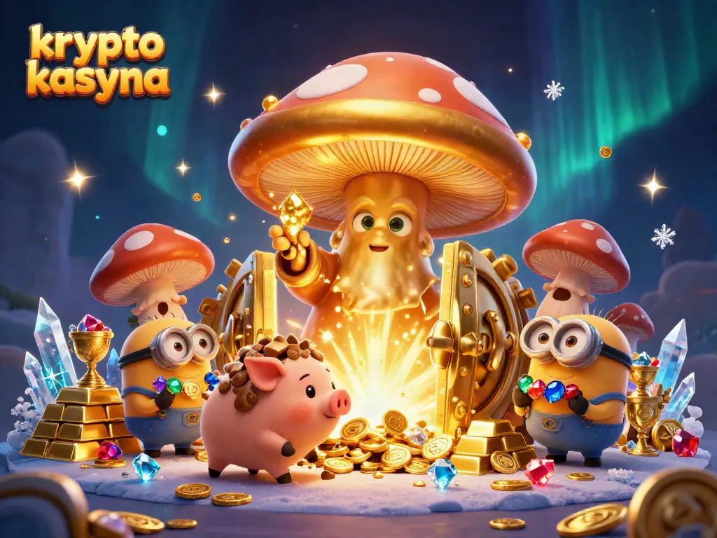 Experience thrilling krypto kasyna with magical wizards and treasure in a vibrant 3D illustration.