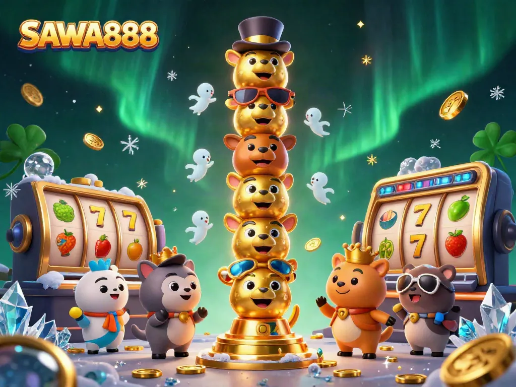 Experience the excitement at SAWA888 with thrilling slot games and vibrant casino elements.