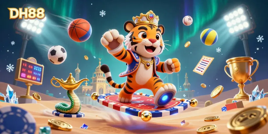 Engage with DH88's exotic gaming adventure amid vibrant sands and sports excitement!