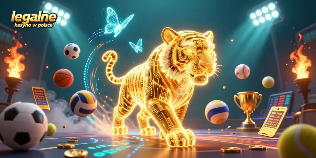 Engaging scene showcasing legalne kasyno w polsce with vibrant 3D characters and dynamic sports elements.
