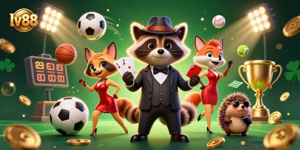 Engage with lv88's rich casino atmosphere featuring lively characters and dynamic sports elements.