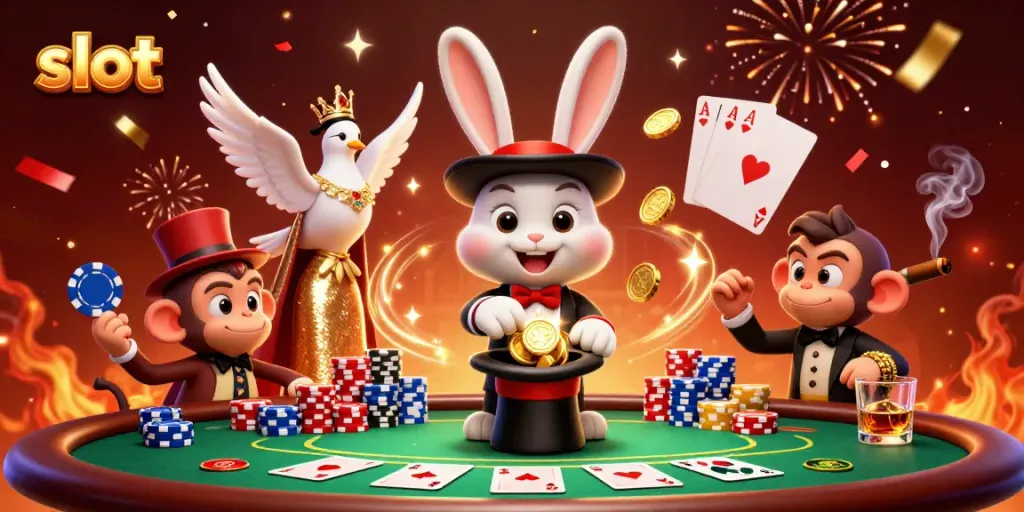 Menangkan slot dengan permainan menarik dan RTP gacor, terlihat dalam ilustrasi 3D yang ceria.