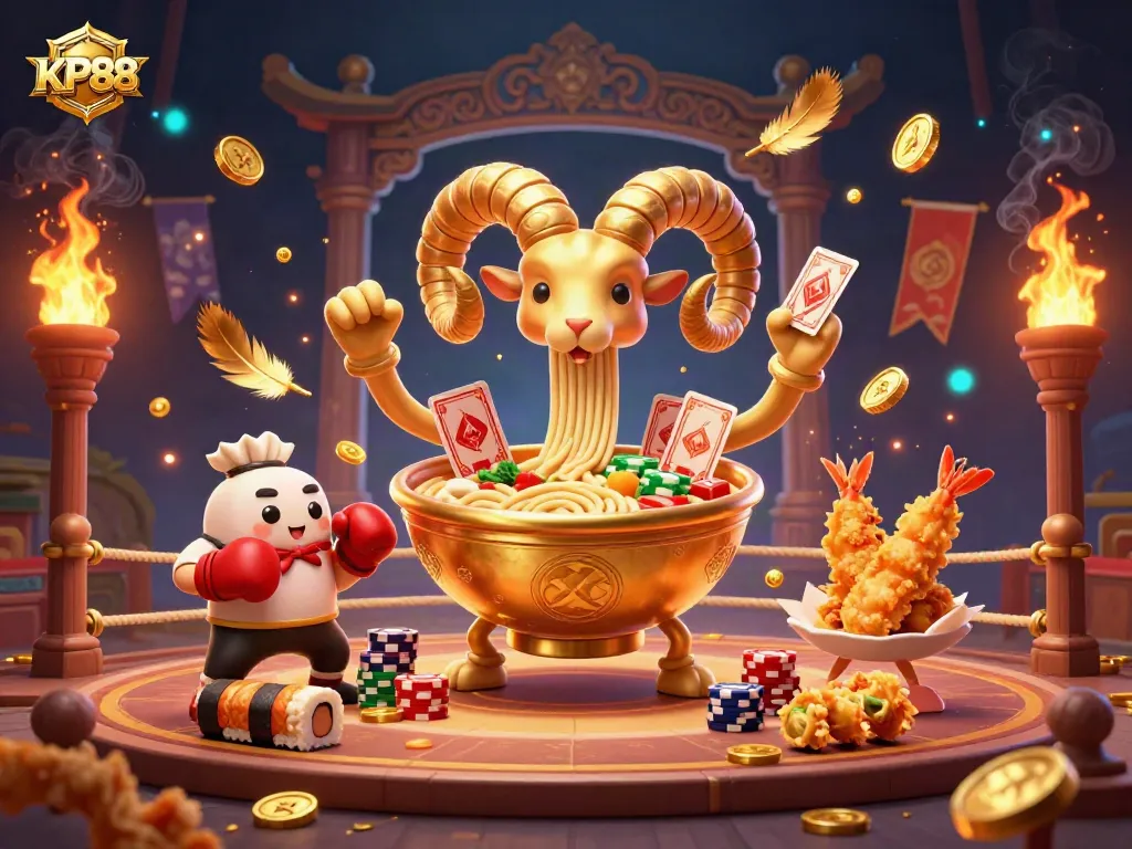 KP88 brings excitement to life with a colorful 3D scene featuring animated characters and casino elements.
