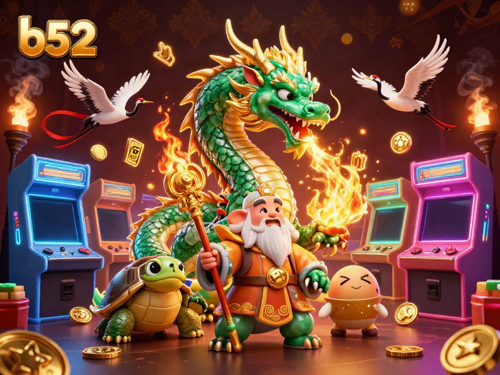 Play thrilling games at b52, where an emerald dragon and lucky cranes bring luck!