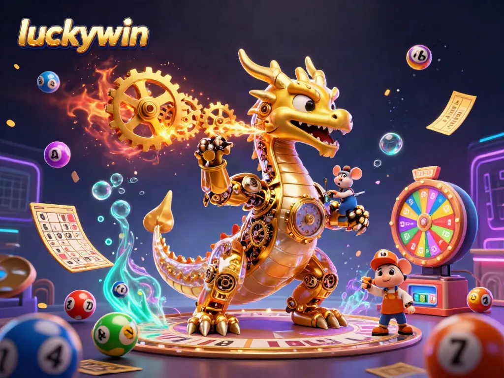 Experience the excitement of luckywin with a golden dragon and dynamic game elements.