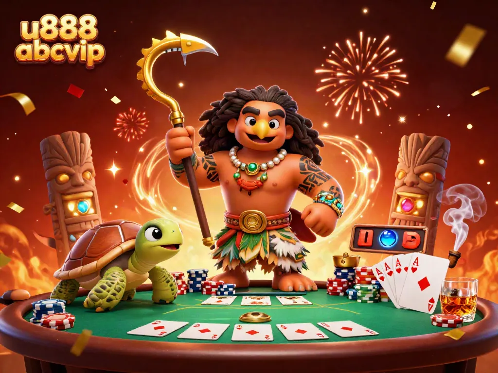Engage with thrilling moments at u888 abcvip featuring a vibrant casino scene with poker elements.