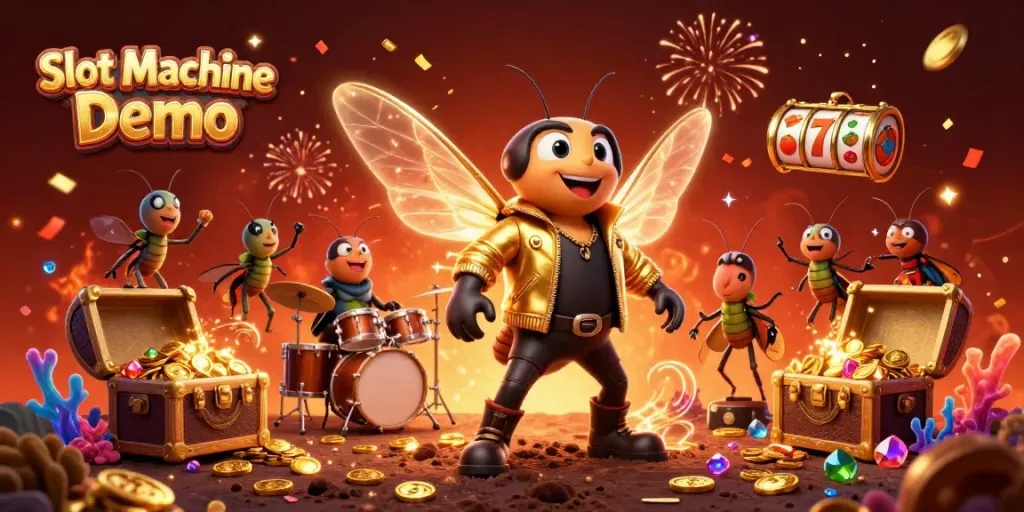 Experience the excitement of Slot Machine Demo with vibrant characters and dynamic casino elements.