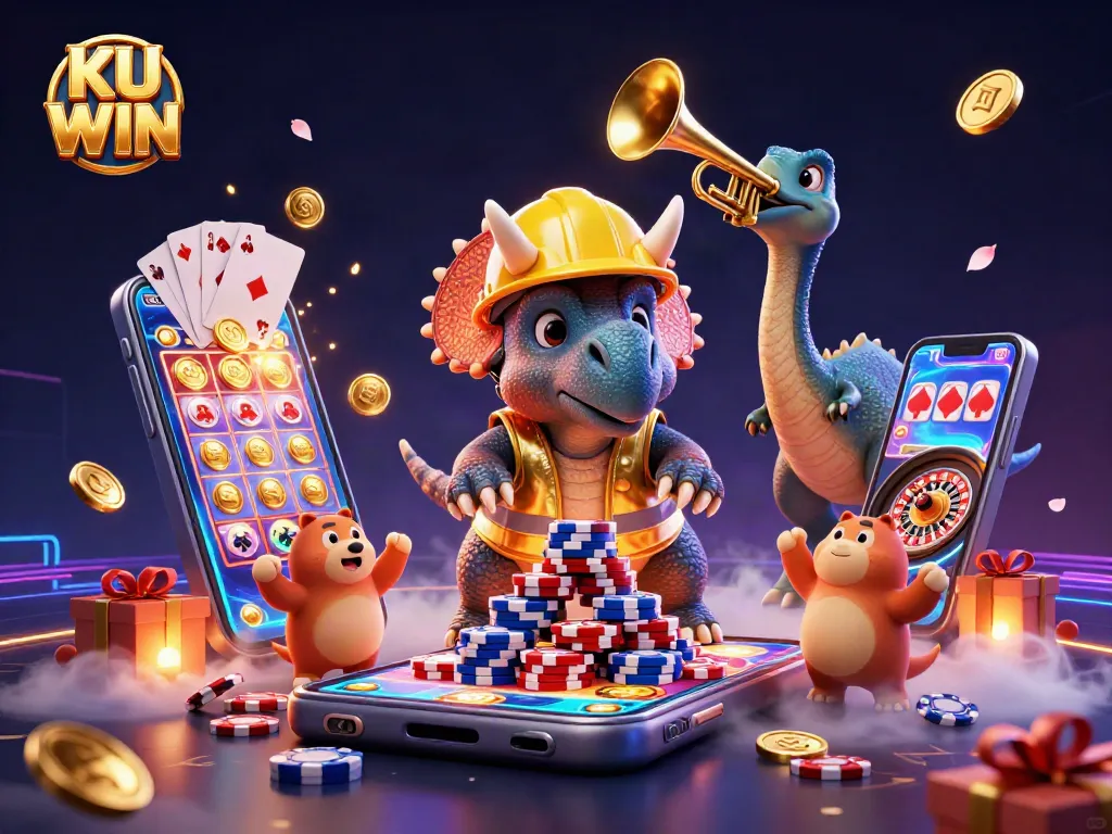 Experience thrilling gaming action at KU WIN with dynamic 3D visuals and engaging casino elements.