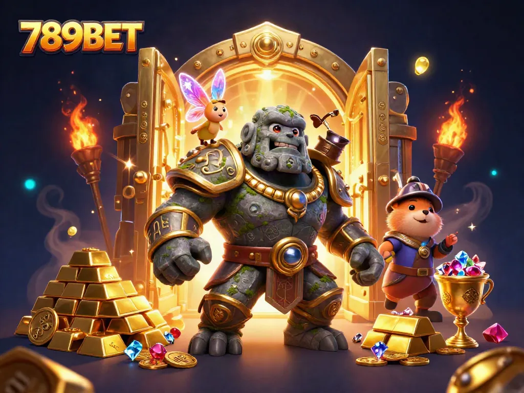 Experience excitement with 789BET in a vibrant 3D casino world filled with treasures.
