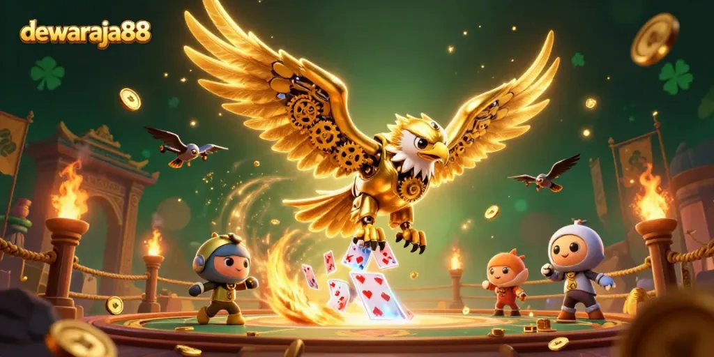 Pemain slot di dewaraja88 menikmati suasana permainan dengan visual yang dramatis dan simbol naga.