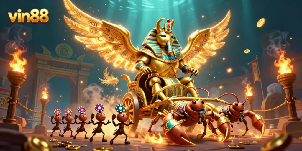 Experience thrilling moments at vin88 with a vibrant casino scene filled with action and excitement.