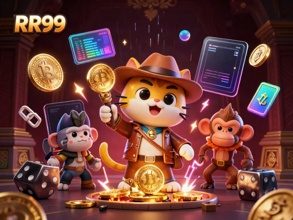 Win big with RR99 as archaeologist cat finds treasure in an immersive casino setting.