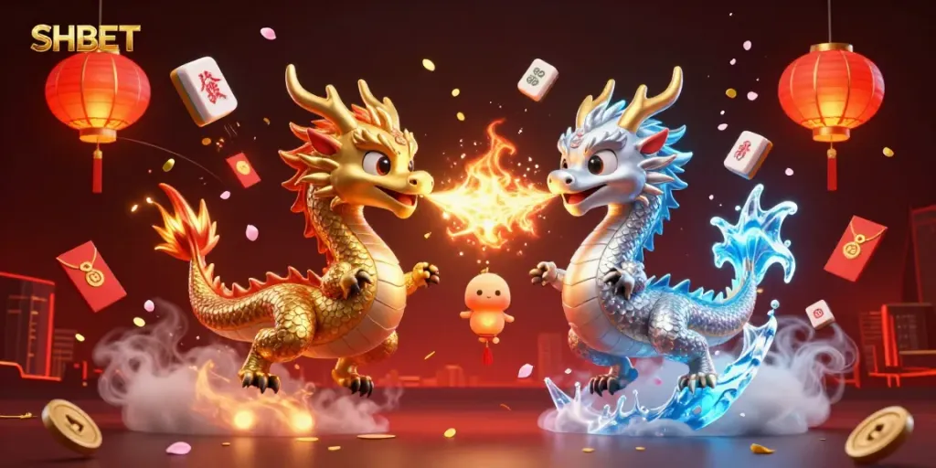 Experience the thrilling world of SHBET with golden and silver dragons, embodying excitement and entertainment.