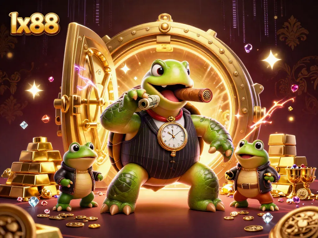 Experience thrilling moments at lx88 with a vibrant casino scene featuring unique characters and winning elements.