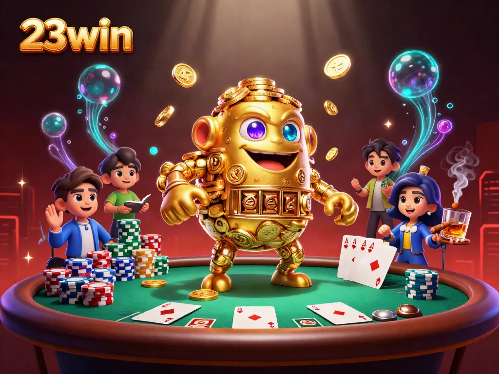 Experience thrilling gameplay with 23win and a stunning golden golem in action at the casino.
