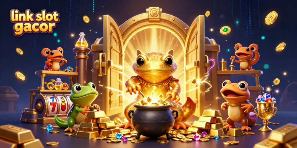 Menang besar dengan link slot gacor dan jackpot berkilauan dalam ilustrasi kasino tiga dimensi.