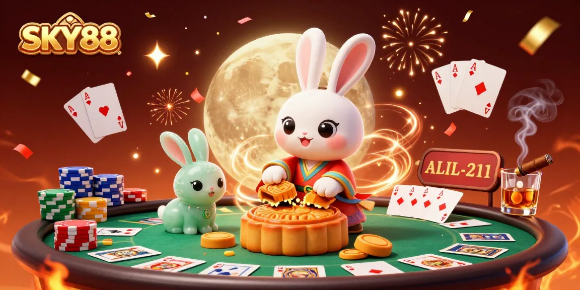 Experience thrilling poker moments with SKY88's vibrant 3D illustration showcasing a unique casino atmosphere.