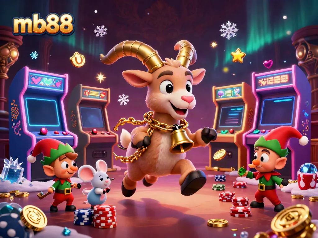 Experience excitement at mb88's casino with playful krampus, angel mouse, and mischievous elf gremlins!