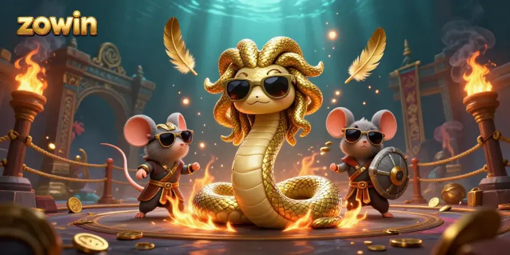 Experience thrilling gameplay with Zowin's dynamic casino features in a captivating illustration.