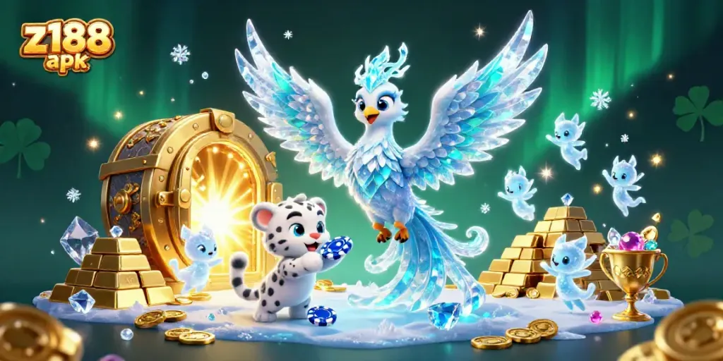 Experience thrilling gameplay with Z188 apk's captivating ice-themed casino adventure.