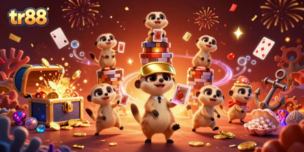 Experience thrilling games at tr88's colorful casino with dynamic characters and vibrant elements.
