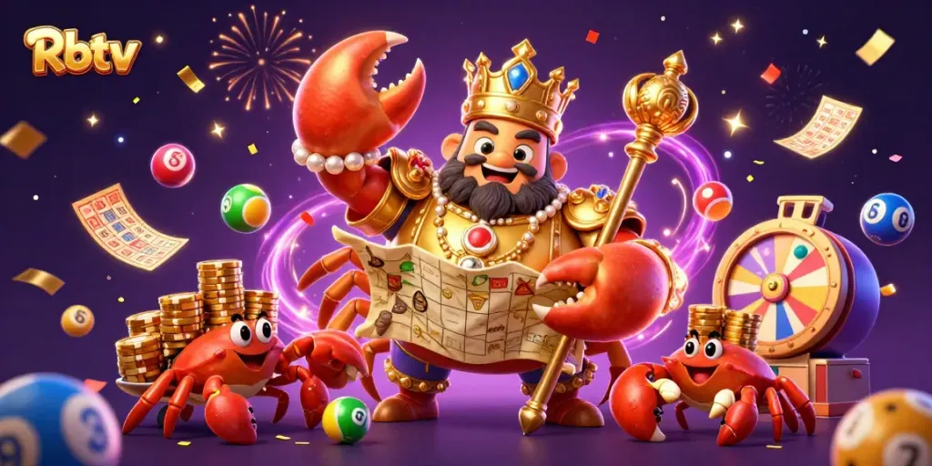 Mengikuti Rbtv dengan ilustrasi karnaval kasino dan permainan beruntung yang meriah.