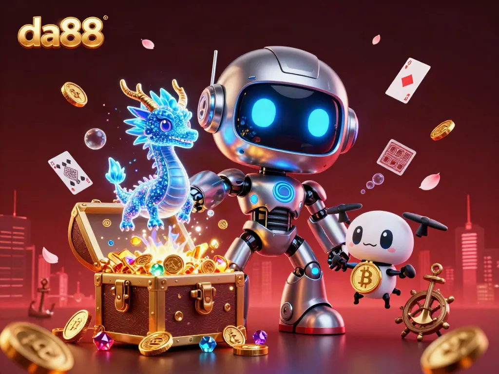 Engage with da88 and explore unique sports betting dynamics in this vibrant casino-themed 3D illustration.