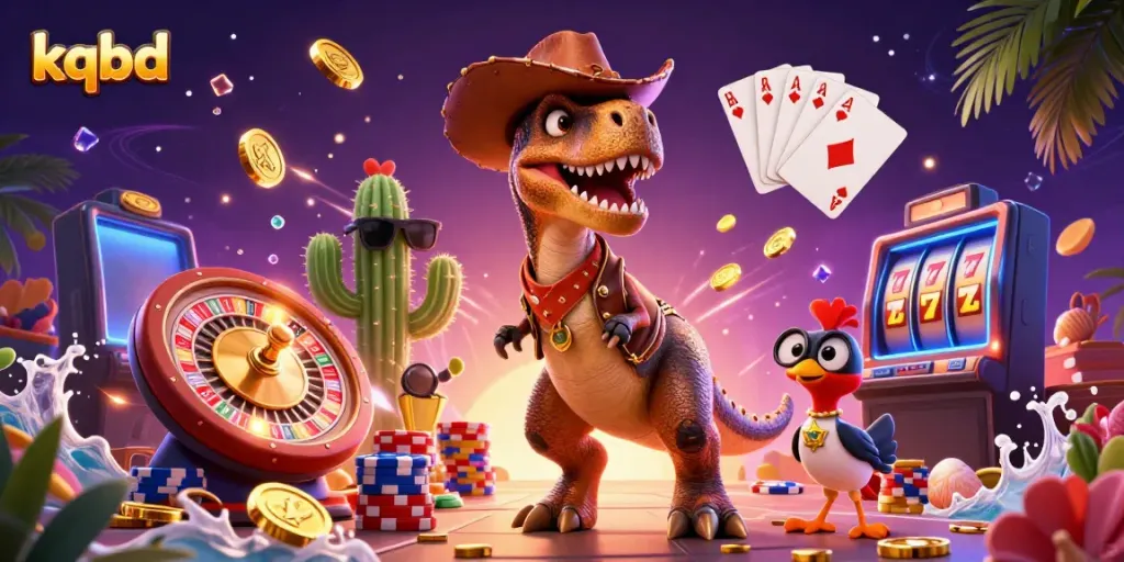 Experience the thrill of kqbd with vibrant 3D characters and casino elements in action.