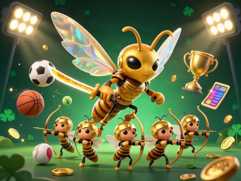 Experience thrilling action at gk88 with a golden hornet samurai leading a dynamic gaming scene filled with sports elements.