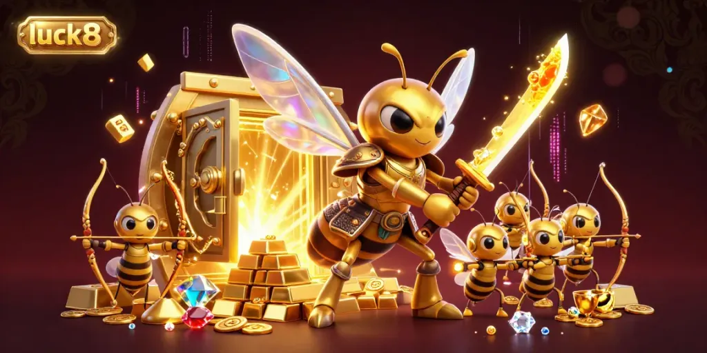 Engage in thrilling moments at Luck8 casino with vibrant treasure-filled scenes and captivating characters.