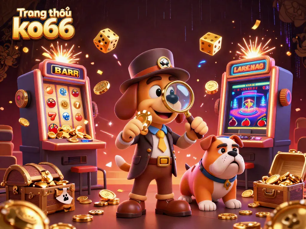 Engage with the thrill of Trang chủ ko66 as a detective uncovers jackpot treasures amidst vibrant casino elements.