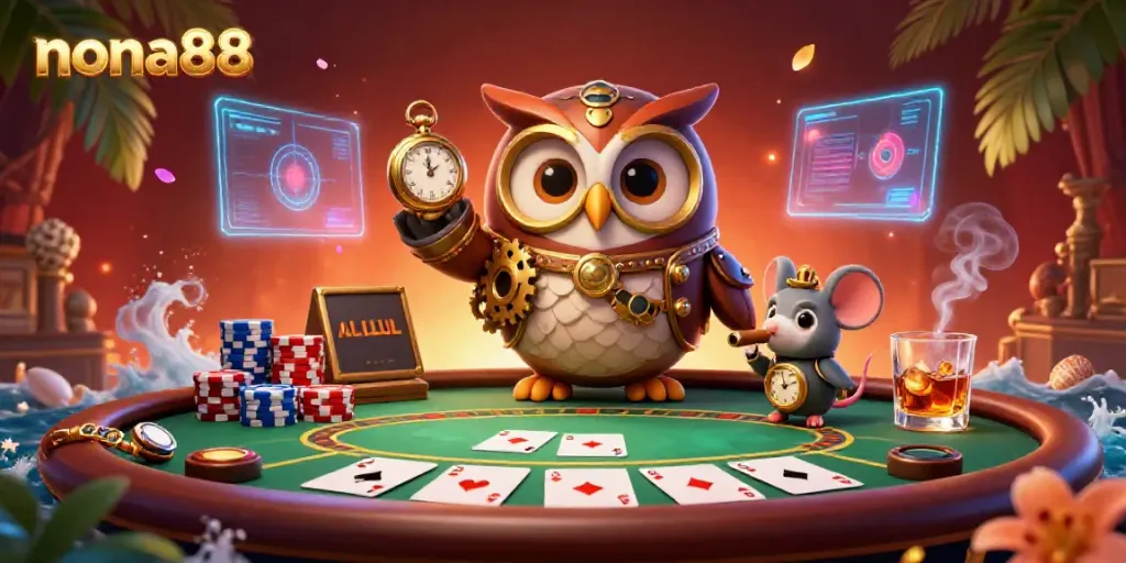 Stream exciting gameplay at nona88 with vibrant poker elements and engaging 3D characters.