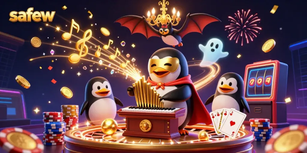 Experience the thrill of safew, where golden coins rain down amidst vibrant casino gameplay.
