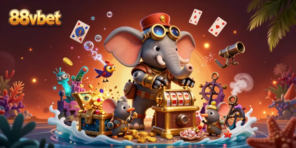 Experience thrilling gameplay with 88vbet in vibrant steampunk-inspired casino illustration.