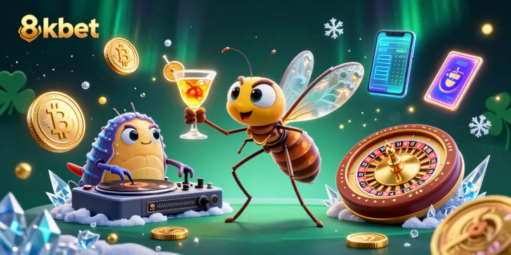 Experience thrilling 8xbet gaming with vibrant characters and rich casino elements in this stunning illustration.